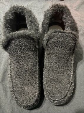 Hey Dude Women's Fuzzy Moccasin Slippers - Black Sparkle